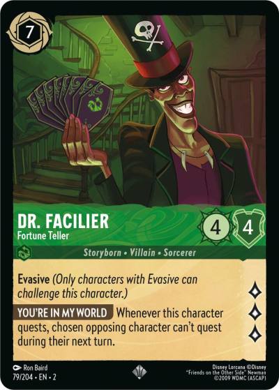 Dr Facilier Fortune Teller 79/204 Rise of the Floodborn Lorcana card