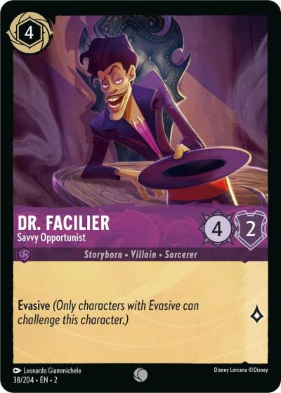 Dr Facilier Savvy Opportunist 38/204 Rise of the Floodborn Lorcana card