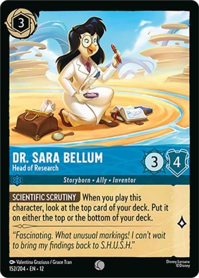 Dr. Sara Bellum Head of Research 152/204 Wilds Unknown Lorcana card