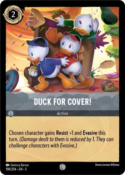 Duck for Cover 198/204 Shimmering Skies Lorcana card