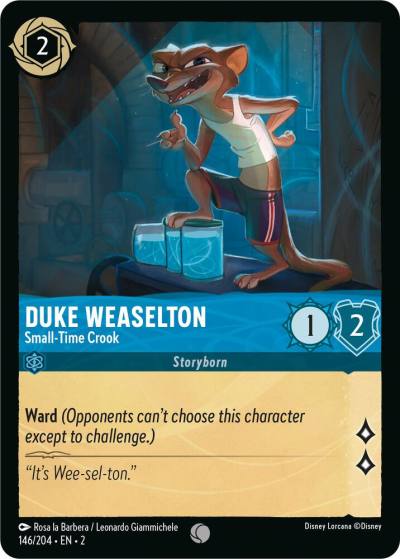 Duke Weaselton Small Time Crook 146/204 Rise of the Floodborn Lorcana card