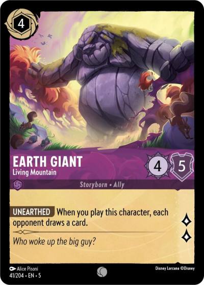 Earth Giant Living Mountain 41/204 Shimmering Skies Lorcana card