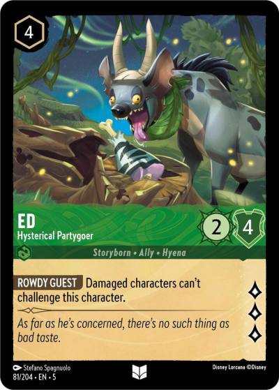 Ed Hysterical Partygoer 81/204 Shimmering Skies Lorcana card
