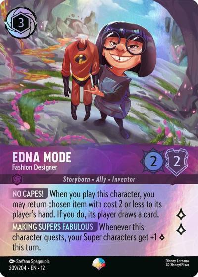 Edna Mode Fashion Designer (Epic) 209/204 Wilds Unknown Lorcana card