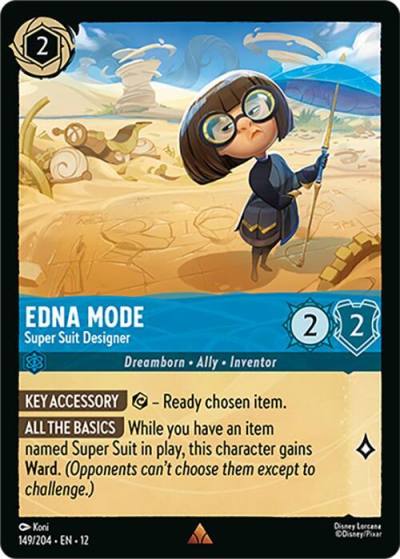 Edna Mode Super Suit Designer 149/204 Wilds Unknown Lorcana card