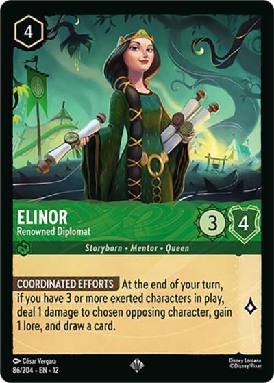 Elinor Renowned Diplomat 86/204 Wilds Unknown Lorcana card