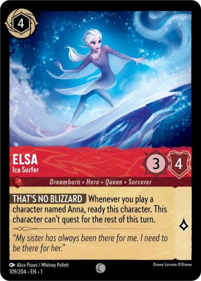 Elsa Ice Surfer 109/204 The First Chapter Lorcana card