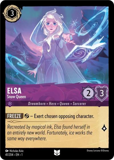 Elsa Snow Queen 41/204 The First Chapter Lorcana card