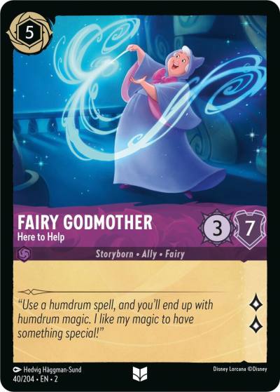 Fairy Godmother Here to Help 40/204 Rise of the Floodborn Lorcana card