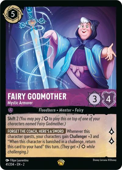 Fairy Godmother Mystic Armorer 41/204 Rise of the Floodborn Lorcana card