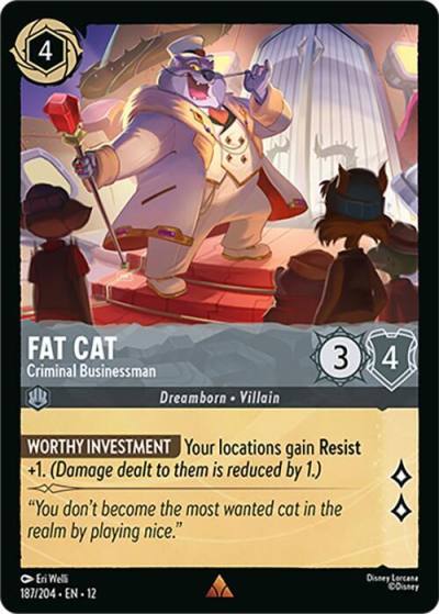 Fat Cat Criminal Businessman 187/204 Wilds Unknown Lorcana card