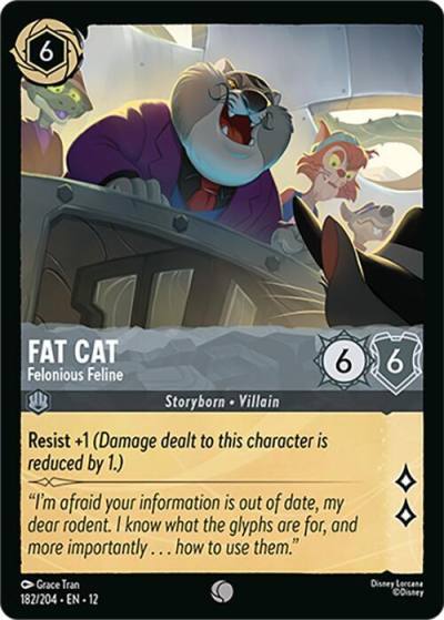 Fat Cat Felonious Feline 182/204 Wilds Unknown Lorcana card