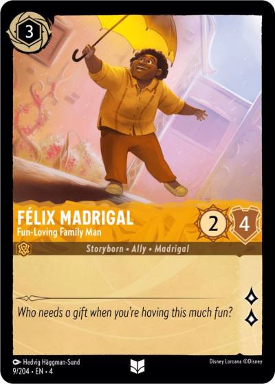 Felix Madrigal Fun Loving Family Man 9/204 Ursula's Return Lorcana card