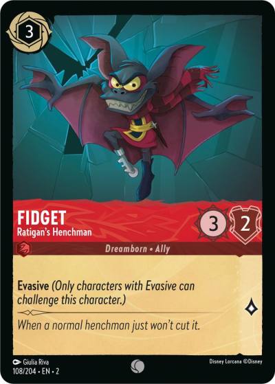 Fidget Ratigans Henchman 108/204 Rise of the Floodborn Lorcana card