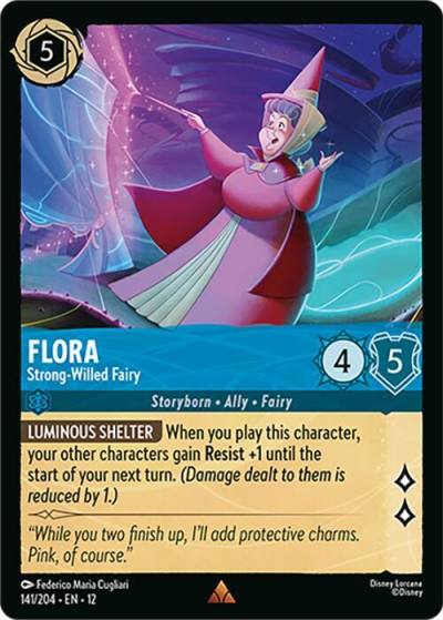 Flora Strong-Willed Fairy 141/204 Wilds Unknown Lorcana card