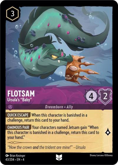 Flotsam Ursulas Baby 43/204 Ursula's Return Lorcana card