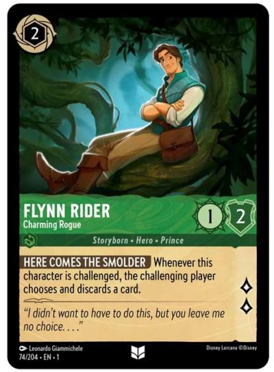 Flynn Rider Charming Rogue 74/204 The First Chapter Lorcana card