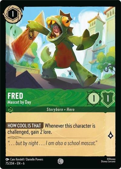 Fred Mascot by Day 75/204 Azurite Sea Lorcana card
