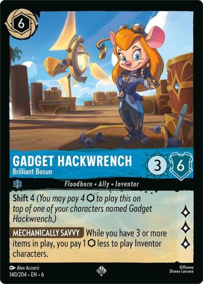 Gadget Hackwrench Brilliant Bosun 140/204 Azurite Sea Lorcana card