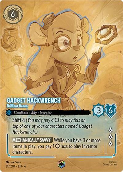 Gadget Hackwrench Brilliant Bosun Enchanted 217/204 Azurite Sea Lorcana card