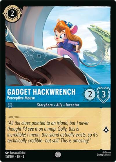 Gadget Hackwrench Perceptive Mouse 151/204 Azurite Sea Lorcana card