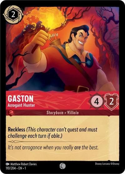 Gaston Arrogant Hunter 110/204 The First Chapter Lorcana card