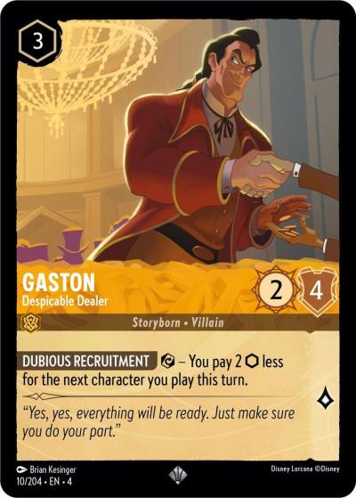 Gaston Despicable Dealer 10/204 Ursula's Return Lorcana card