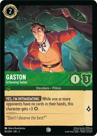 Gaston Scheming Suitor 83/204 Rise of the Floodborn Lorcana card