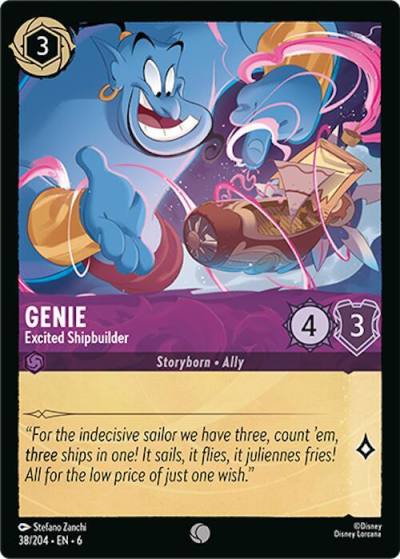 Genie Excited Shipbuilder 38/204 Azurite Sea Lorcana card