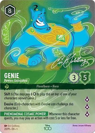 Genie Powers Unleashed Alternate Art 20 Disney100 Promos Lorcana card