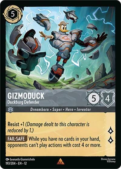 Gizmoduck Duckburg Defender 193/204 Wilds Unknown Lorcana card