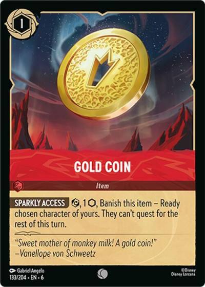 Gold Coin 133/204 Azurite Sea Lorcana card