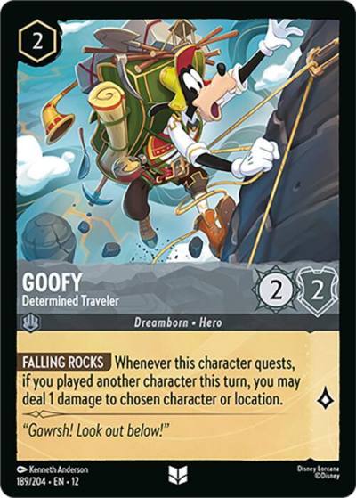 Goofy Determined Traveler 189/204 Wilds Unknown Lorcana card