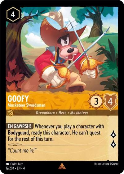 Goofy Musketeer Swordsman 12/204 Ursula's Return Lorcana card