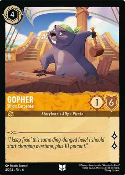 Gopher Ships Carpenter 4/204 Azurite Sea Lorcana card