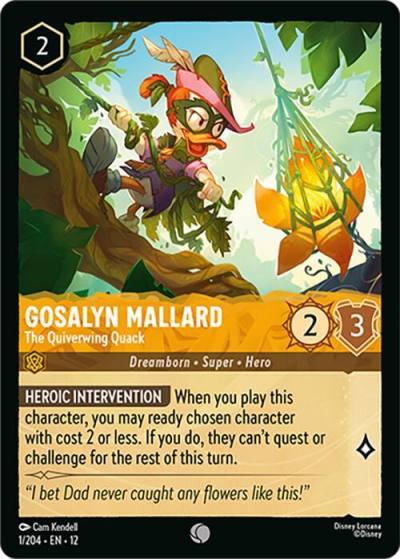 Gosalyn Mallard The Quiverwing Quack 1/204 Wilds Unknown Lorcana card