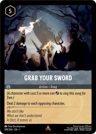 Grab Your Sword 198/204 The First Chapter Lorcana card