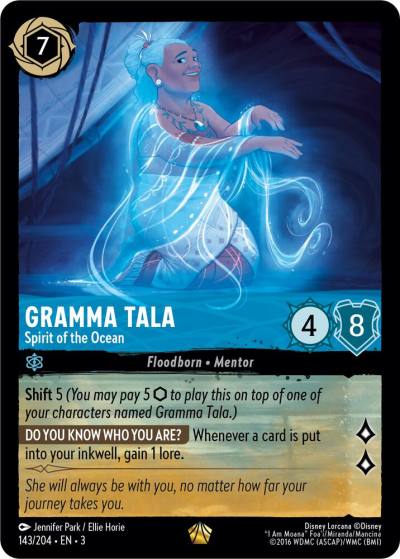 Gramma Tala Spirit of the Ocean 143/204 Into the Inklands Lorcana card