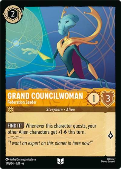 Grand Councilwoman Federation Leader 17/204 Azurite Sea Lorcana card