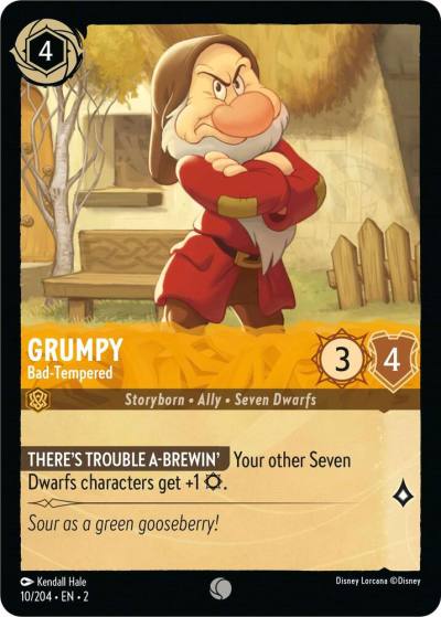 Grumpy Bad Tempered 10/204 Rise of the Floodborn Lorcana card