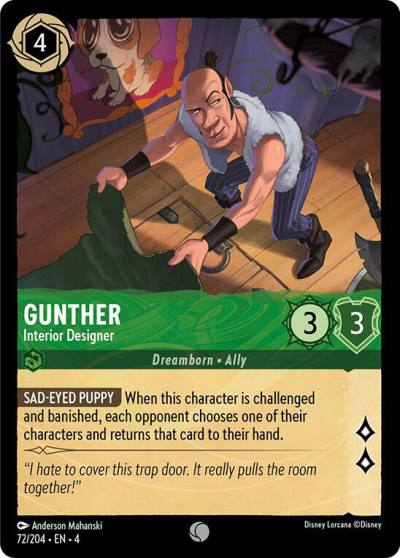 Gunther Interior Designer 72/204 Ursula's Return Lorcana card