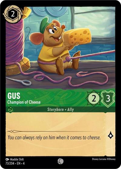 Gus Champion of Cheese 73/204 Ursula's Return Lorcana card
