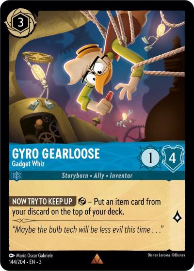 Gyro Gearloose Gadget Whiz 144/204 Into the Inklands Lorcana card