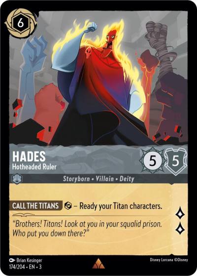 Hades Hotheaded Ruler 174/204 Into the Inklands Lorcana card