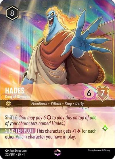 Hades King of Olympus Enchanted 205/204 The First Chapter Lorcana card