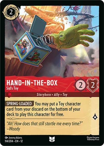 Hand-in-the-Box Sid's Toy 114/204 Wilds Unknown Lorcana card