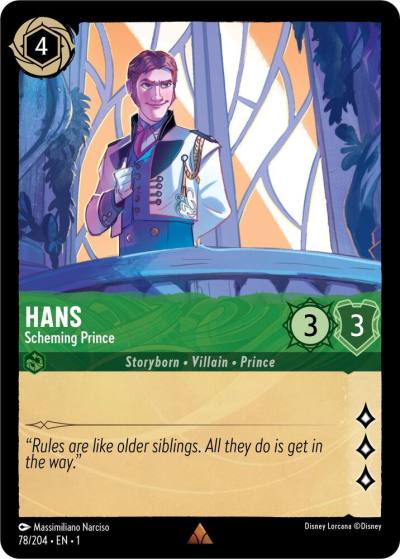 Hans Scheming Prince 78/204 The First Chapter Lorcana card