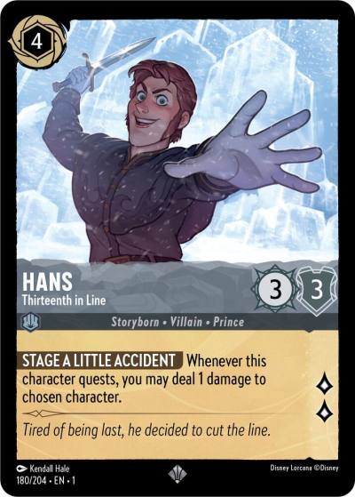 Hans Thirteenth in Line 180/204 The First Chapter Lorcana card