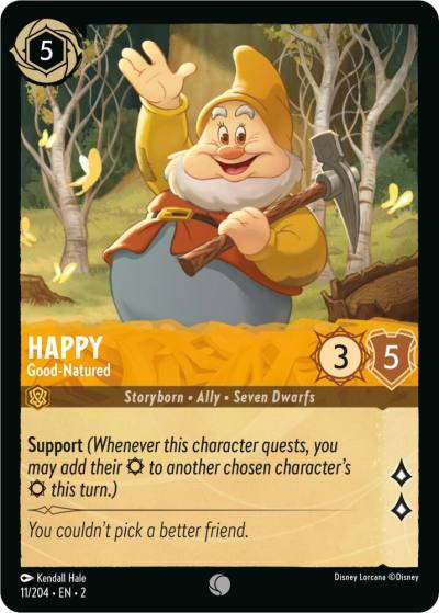 Happy Good Natured 11/204 Rise of the Floodborn Lorcana card