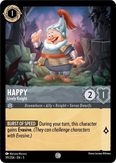 Happy Lively Knight 191/204 Shimmering Skies Lorcana card